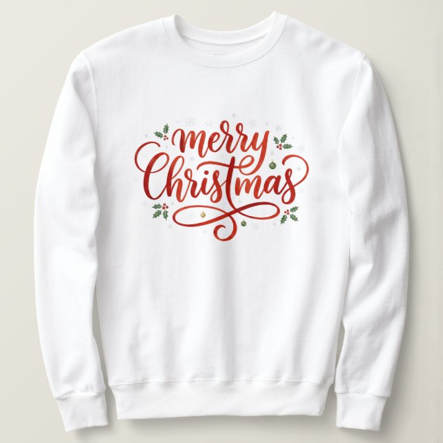 Sudadera Elegante Feliz Navidad Festivo  (Anverso del diseño)