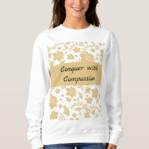 Sudadera Elegante Floral Dorado Inspirador