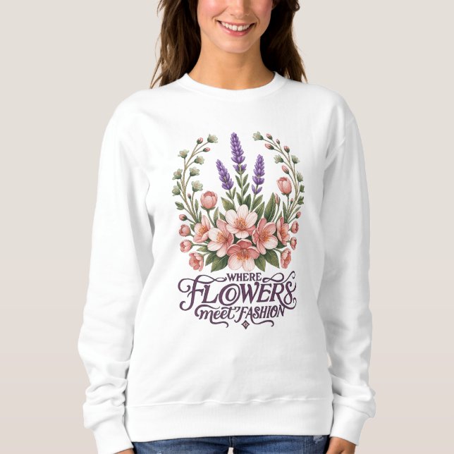Sudadera elegante floral para mujer (Anverso)