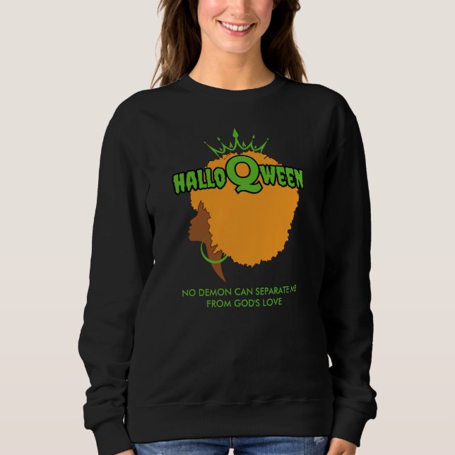 Sudadera Elegante HALLOQWEEN Afro Queen Halloween Sweatshir (Anverso)