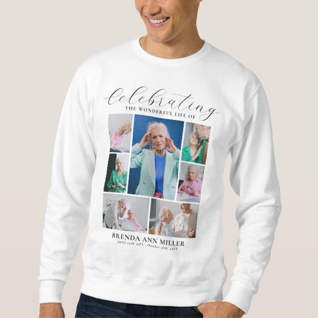 Sudadera Elegante homenaje al funeral del Collage de fotos (Anverso)