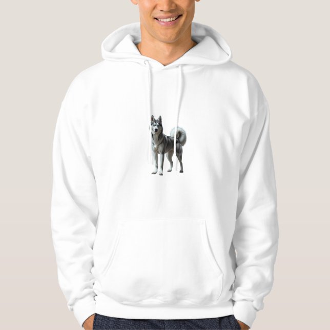 Sudadera Elegante Husky Hoodie Siberiano-Doble Imagen (Anverso)