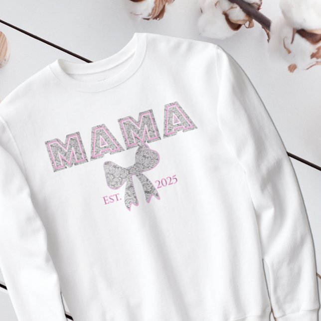 Sudadera Elegante Lace "MAMA" con Bow MOM (Subido por el creador)