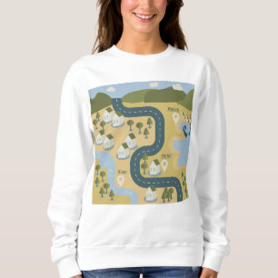 Sudadera Elegante mapa de viajes de vacaciones de personali