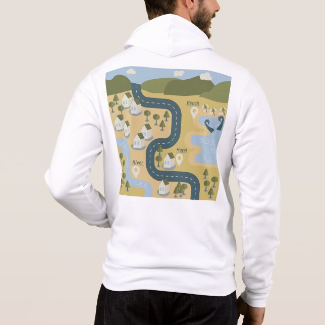 Sudadera Elegante mapa de viajes de vacaciones de personali (Reverso)