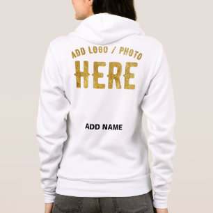 SUDADERA ELEGANTE MODERNO PERSONALIZABLE BLANCO VERIFICADO