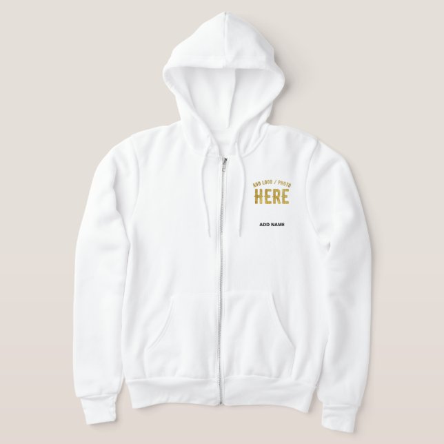 SUDADERA ELEGANTE MODERNO PERSONALIZABLE BLANCO VERIFICADO  (Distribución)