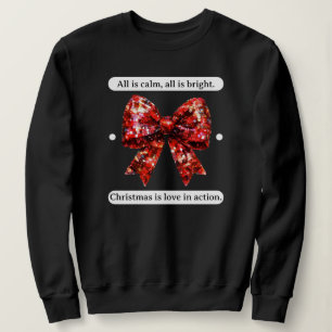 Sudadera Elegante Navidades de Coquette Purpurina Bow Funny