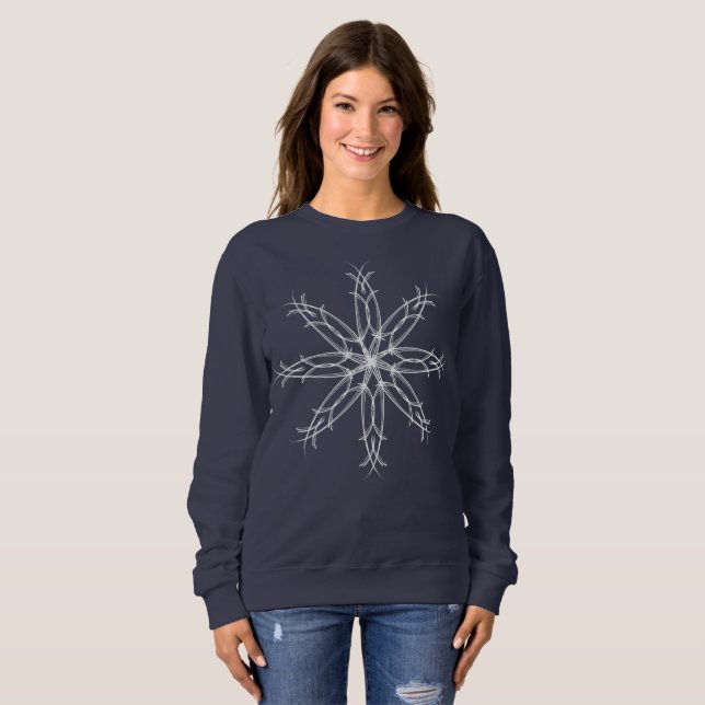 Sudadera Elegante Navidades sofisticados copo de nieve - Az (Anverso completo)