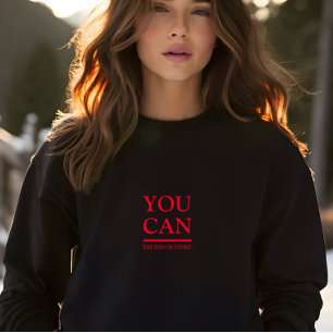 Sudadera Elegante negro se pueden imprimir letras rojas muj