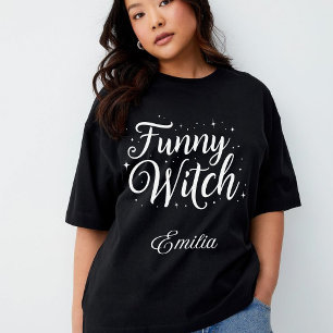 Sudadera Elegante nombre gracioso bruja Halloween blanco y 