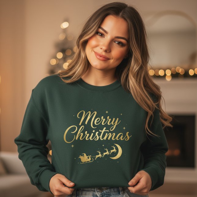 Sudadera Elegante Oro Feliz Navidad (Subido por el creador)