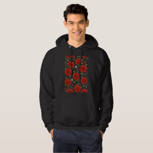 Sudadera Elegante rosa roja y acuarela jazmín blanco Floral