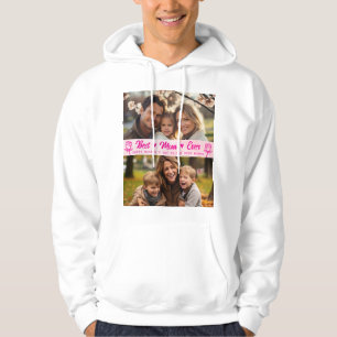 Sudadera Elegante texto foto Día de la Madre acuarela rosa