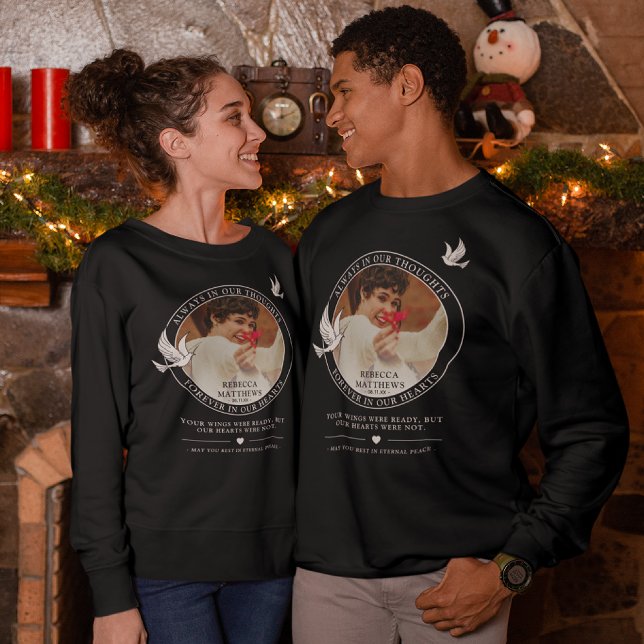 Sudadera Elegante tributo en memoria y foto de palomas blan (Subido por el creador)