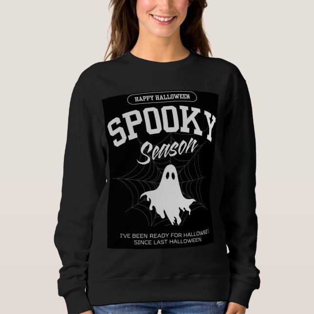 Sudadera Elegante y espeluznante ghost Halloween (Anverso)