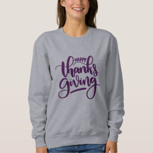 Sudadera Elegante y feliz Tipografía del Día de Acción de G