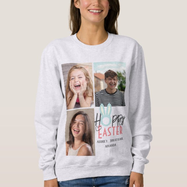 Sudadera elegante y moderno de Pascua, colección de tres fo (Anverso)