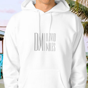 Sudadera Elegantes iniciales y logotipo de nombre grises mi