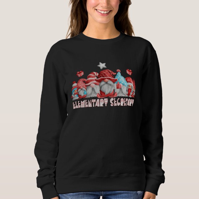 Sudadera Elementary Secretary Job Christmas Gnome Back To S (Anverso)