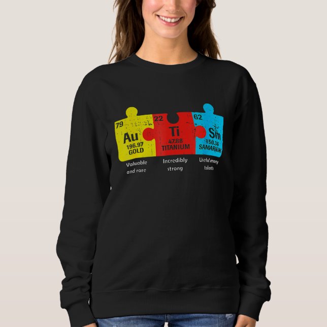 Sudadera Elementos de autismo Conciencia periódica de tabla (Anverso)
