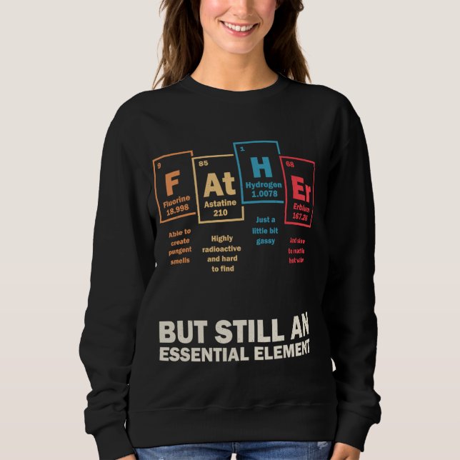 Sudadera Elementos de tabla periódica para el padre Química (Anverso)