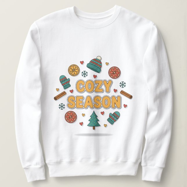 Sudadera Elementos festivos de la temporada acogedora – Est (Anverso del diseño)