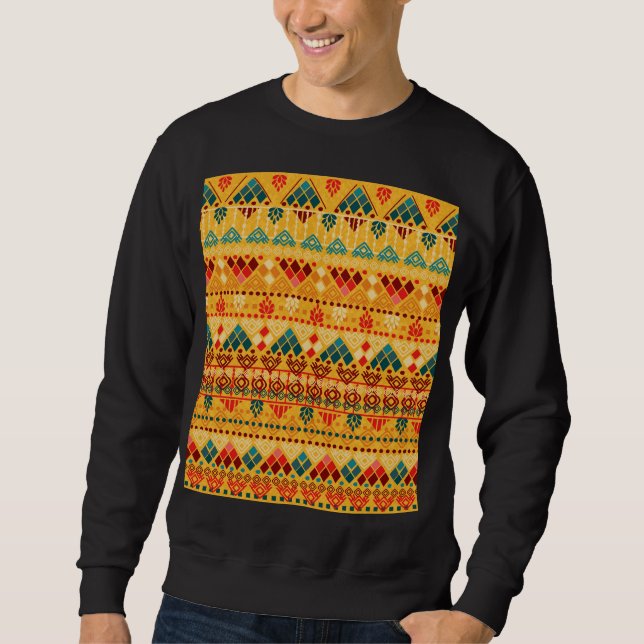 Sudadera Elementos tribales, versátil patrón transparente. (Anverso)