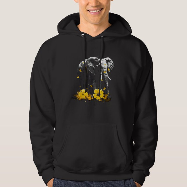Sudadera Elephant Animal Flowers Elephant (Anverso)