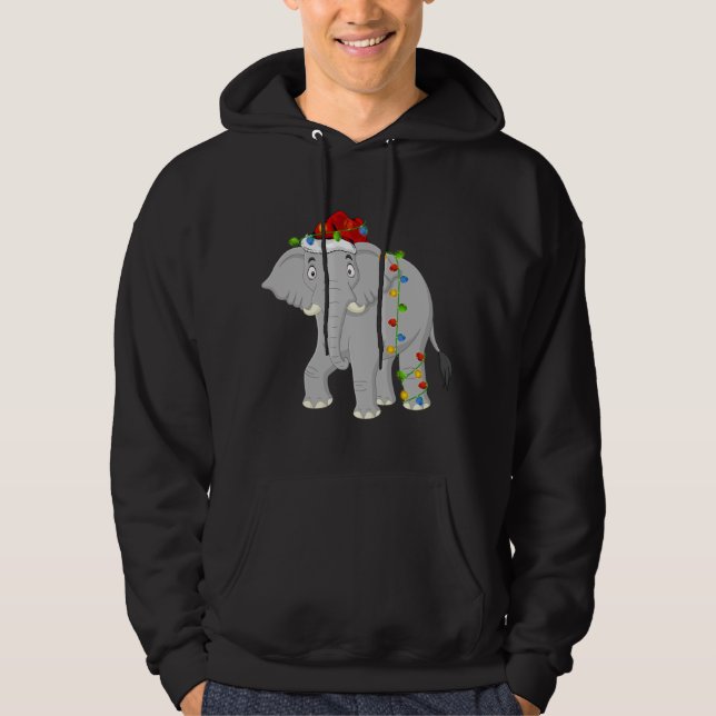 Sudadera Elephant Animal Lover Xmas Santa Hat Elephant Chri (Anverso)
