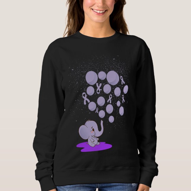 Sudadera Elephant Blowing Up Purple Balloons Overdose Aware (Anverso)