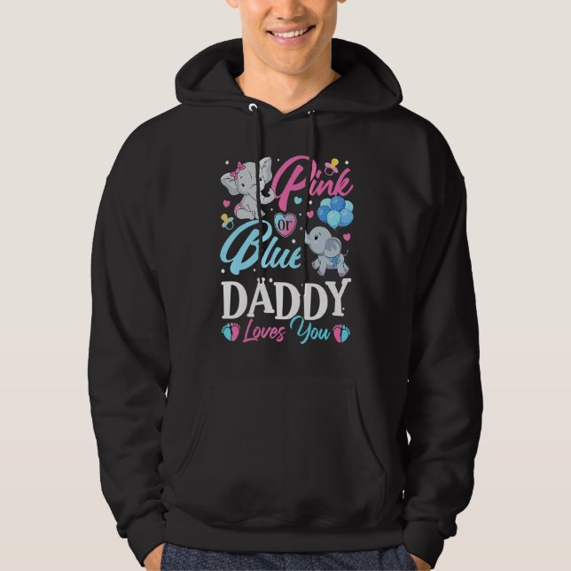Sudadera Elephant Blue Pink Daddy te ama el embarazo Revea (Anverso)