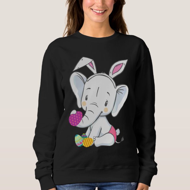 Sudadera Elephant Bunny Ears Easter Day Cute Egg Hung Bo (Anverso)