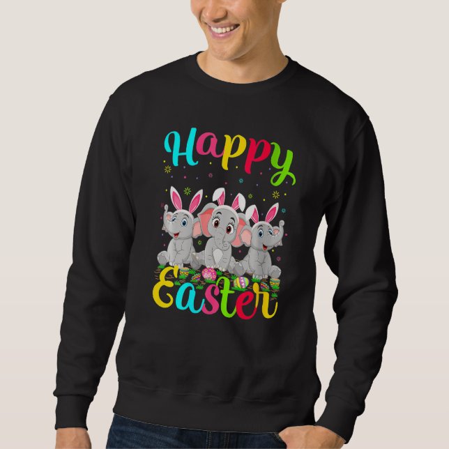 Sudadera Elephant Easter Egy Bunny Elephant Feliz Pascua (Anverso)