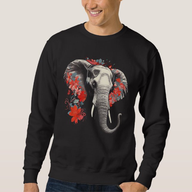 Sudadera Elephant Flowers Music Animal Elephant (Anverso)