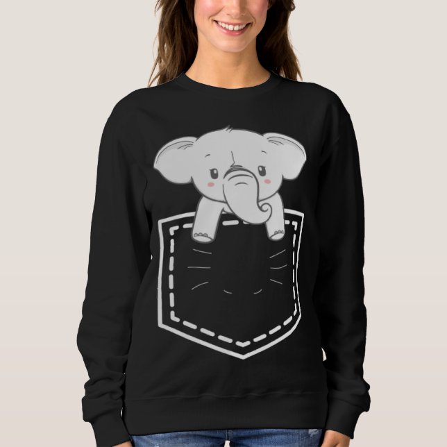 Sudadera Elephant In Poket Elephants   For Men Women (Anverso)