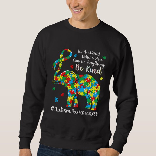Sudadera Elephant Puzzle Piece Autism Awareness Month For K (Anverso)