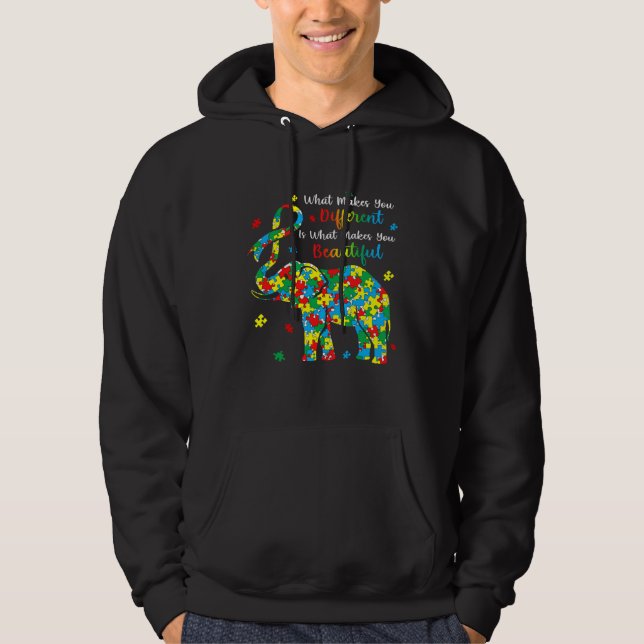 Sudadera Elephant Puzzle What Makes You Different Autism Aw (Anverso)