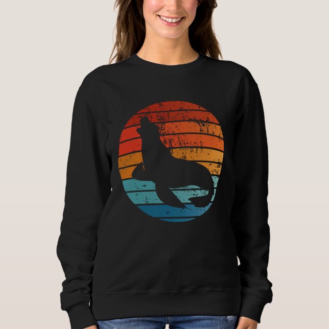 Sudadera Elephant Seal Sunset Retro Vintage (Anverso)