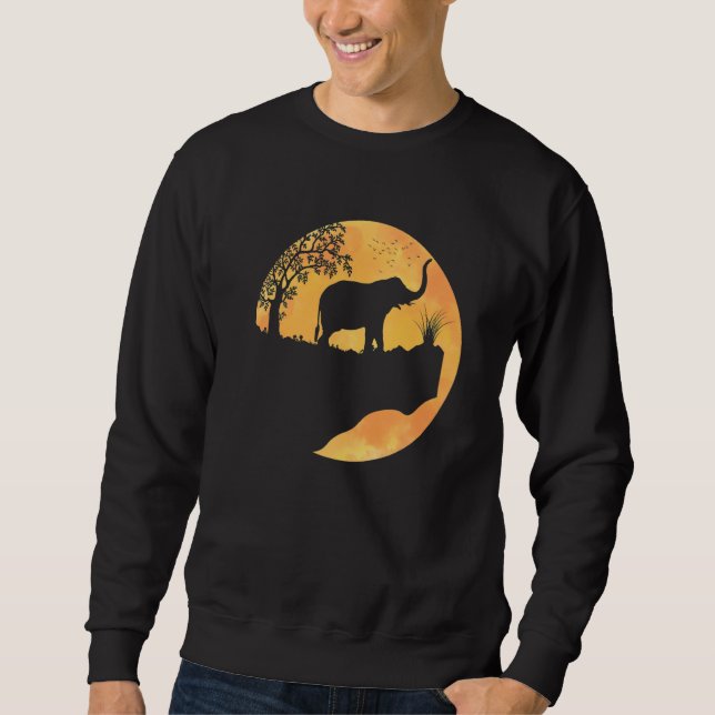Sudadera Elephant Sunset For Men Women Cute Elephant (Anverso)