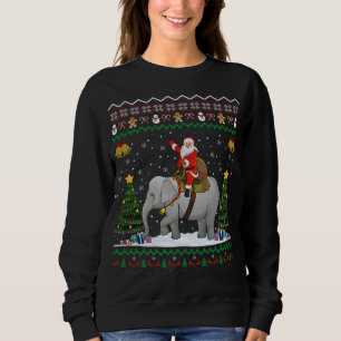 Sudadera Elephant Ugly Xmas Gift Santa Riding Elephant Chri