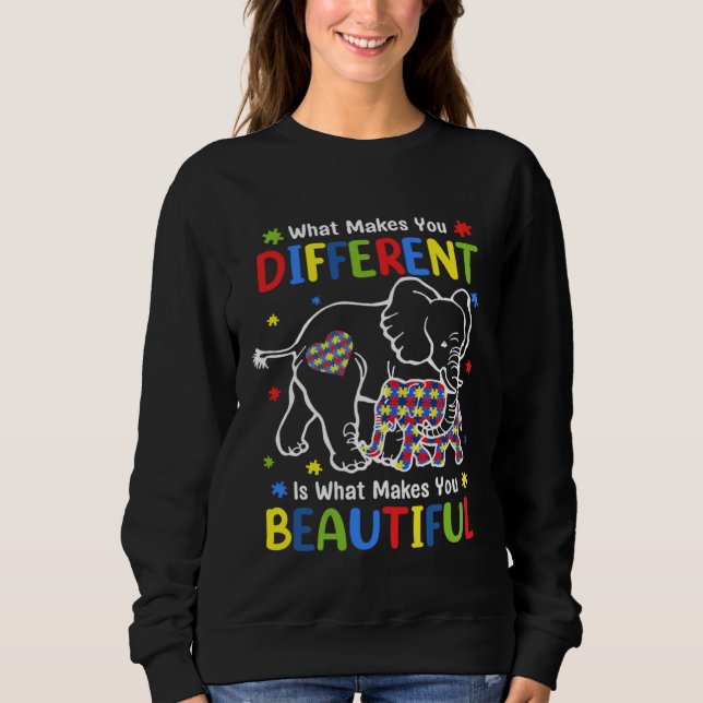 Sudadera Elephant What Makes You Different Autism Awareness (Anverso)