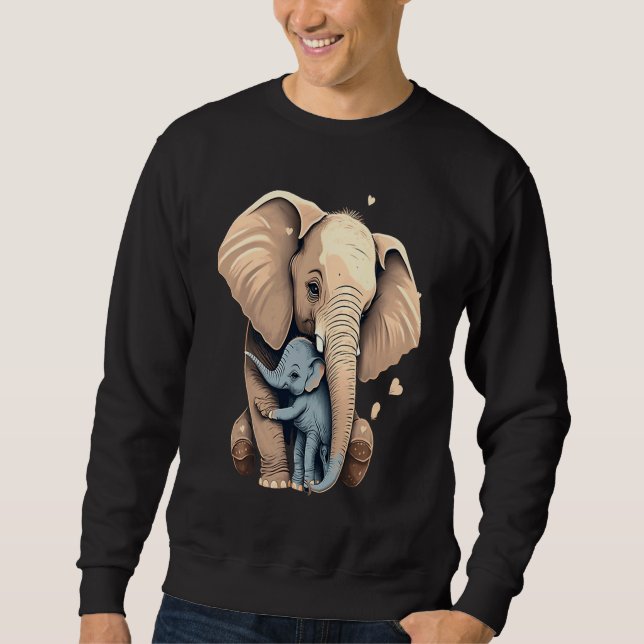 Sudadera Elephant Zookeeper Elephant Mom Hugging A Child El (Anverso)