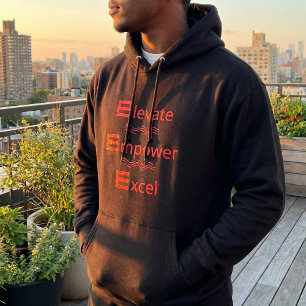 Sudadera Eleva Empodera Excel – Empoderamiento Rojo Audaz