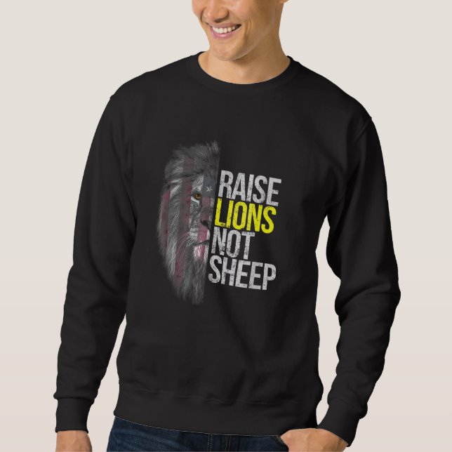 Sudadera Elevar leones, no ovejas - Patriota estadounidense (Anverso)