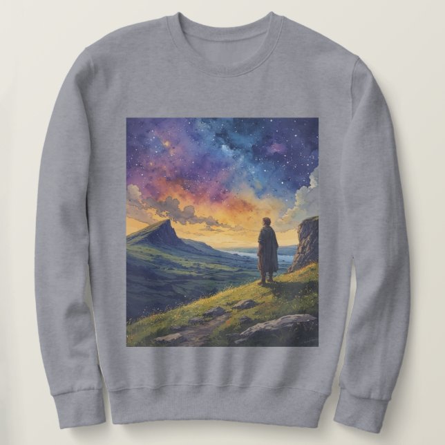 Sudadera Elf Ancient Ireland Under the Night Sky Sweatshirt (Anverso del diseño)