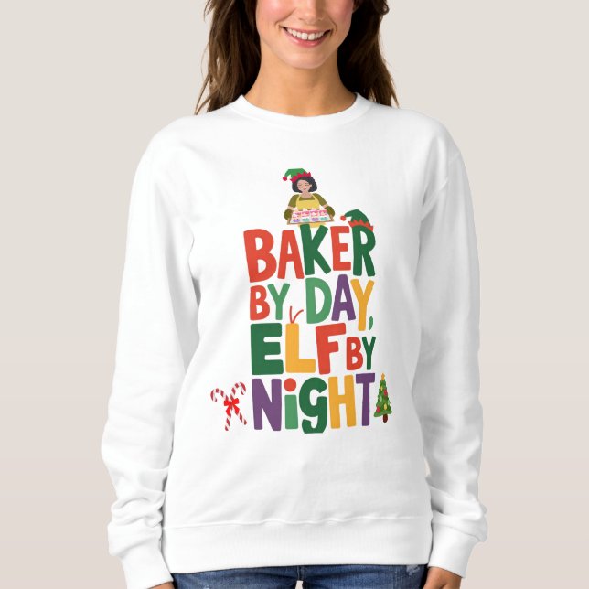 Sudadera Elf Baker Vibes Baking Love Navidades Baking (Anverso)