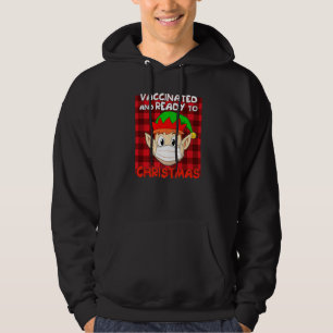 Sudadera Elf En Máscara Red Plaid Vacunado Y Listo Para La