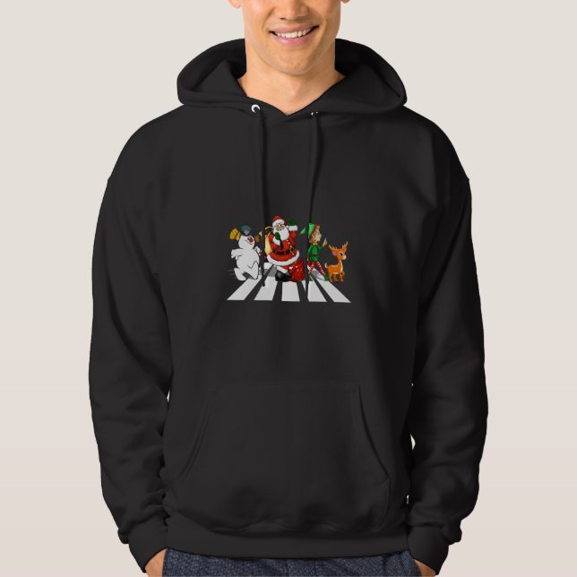Sudadera Elf Santa Snowman Reindeer Road Merry Christmas Pa (Anverso)