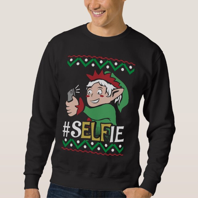 Sudadera Elf Selfie Mobile Phone Teenager Christmas Kids Fu (Anverso)